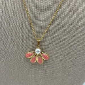 #120 Pink and Gold Stainless Steel Jewelry Set